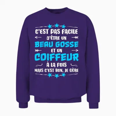Humour Barber and Beau Gosse Gift Craft Unisex Sweatshirt - Purple