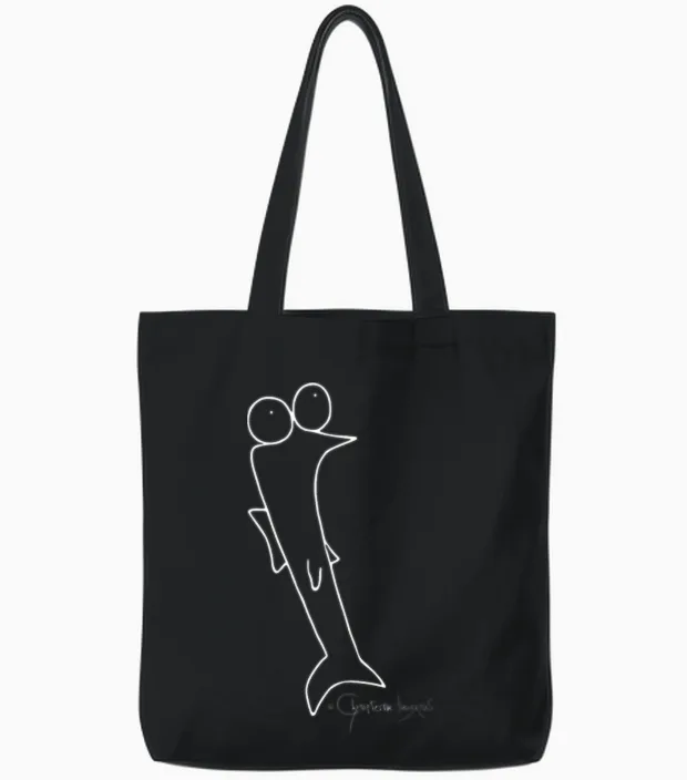 Roach - Piscis Rutilus Tote Bags in Black