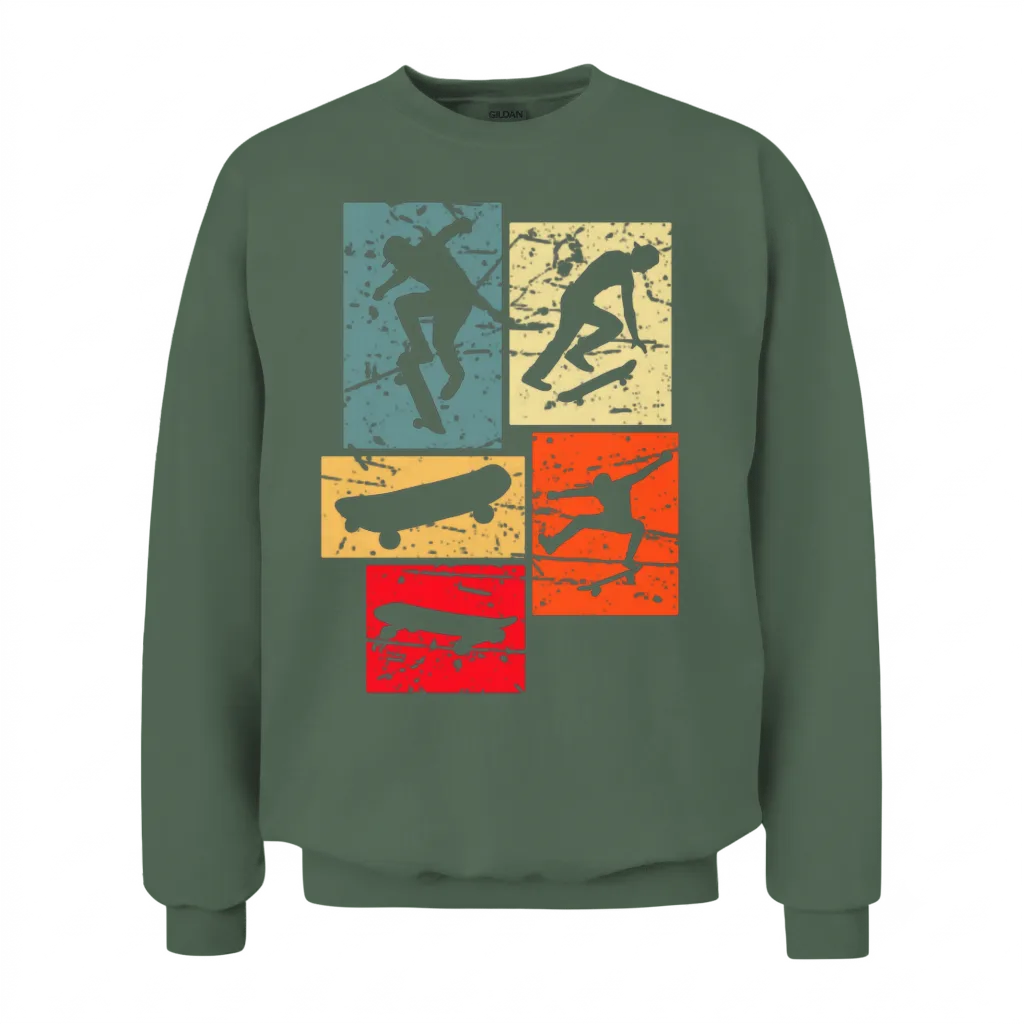 Skater Retro Unisex Sweatshirt - Military Green