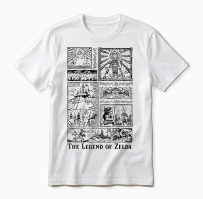 Nintendo Zelda the Legend Lives in Tonal Glyphs Unisex T-Shirt - White