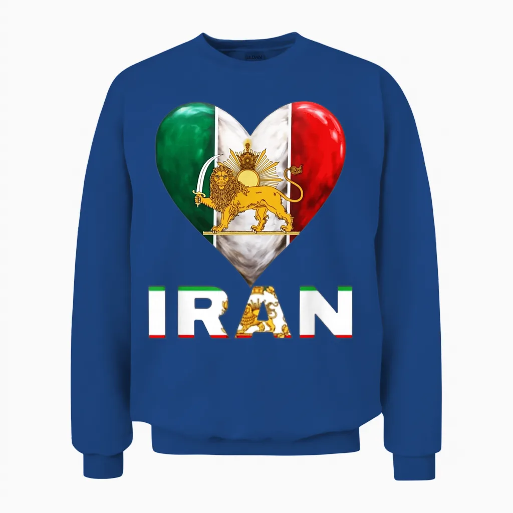 Shir O Khorshid Iran Löwe & Sonne Persisches Emblem Iranische Flagge Unisex Sweatshirt in Royal