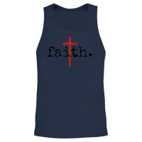 Faith Christian Cross Design Unisex Tank Top - Navy – 2