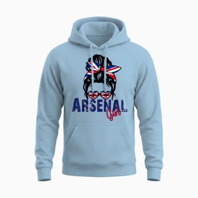 Arsenal Girl Love Arsenal Souvenir T-Shirt, Black, S Unisex Hoodie - Light Blue