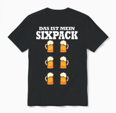 Das Ist Mein Sixpack Bier Bierbauch Men's Day Funny Unisex T-Shirt - Black