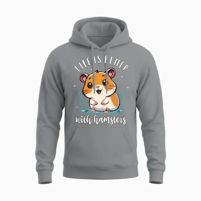 Hamsters Cute and Funny Unisex Hoodie - Sport Grey