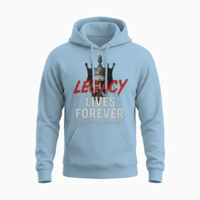 Legacy Tee with Crowned Warrior Design Unisex Hoodie - Light Blue