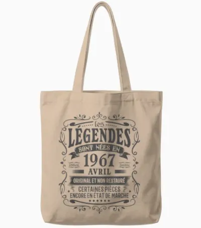 Avril 1967 Anniversaire 58 Ans Homme Né En Avril 1967 Humour Tote Bags - Natural