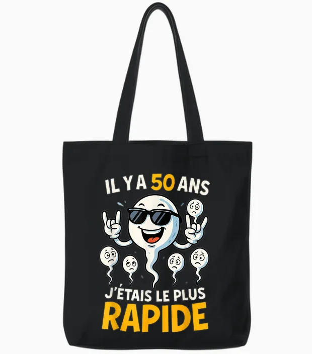 50th Birthday Man Woman 50 Years 1975 Funny Gift T-Shirt, Black, S Tote Bags in Black
