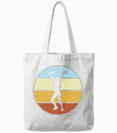 Fitness Retro Tote Bags - White
