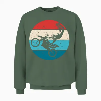 Freestyle Motorcyclist Retro Unisex Sweatshirt - Military Green