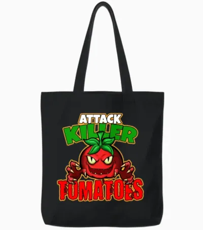 Funny Tomato Outfit Tote Bags - Black