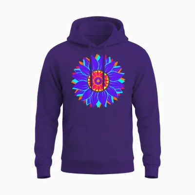 Retro Sunflower Unisex Hoodie - Purple