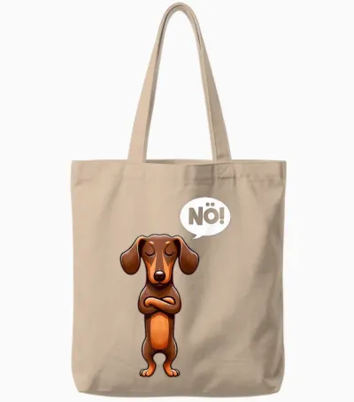 Dickköpfiger Rauhaardackel Nö Dackel Hund Lustiges Hunde Tote Bags - Natural