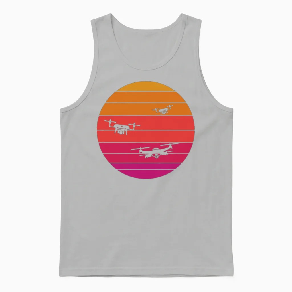 Drone Retro Vintage Unisex Tank Top - Ash