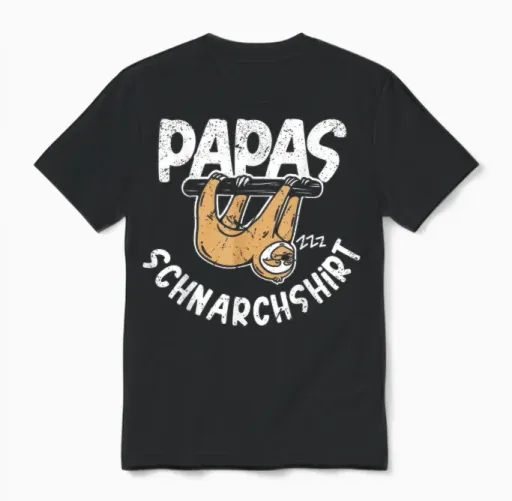 Papas Schnoring Shirt | Sleep Shirt Pyjamas Father T-Shirt, Black Unisex T-Shirt in Black
