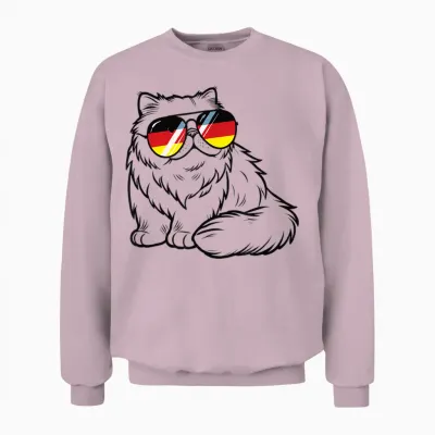 Deutsche Flagge Katze Deutsch Deutschland Katzen Unisex Sweatshirt - Light Pink