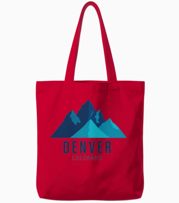 Exclusive Design for Denver Colorado Lovers Tote Bags in Red