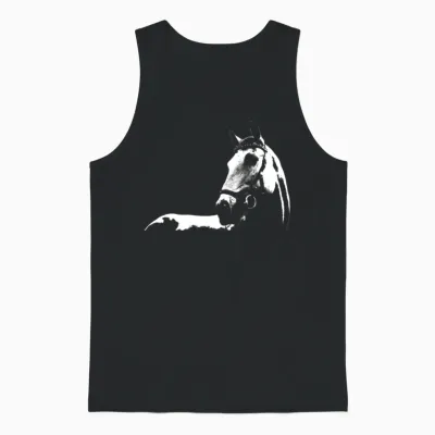Horse Silhouette Horse Illustration Unisex Tank Top - Black