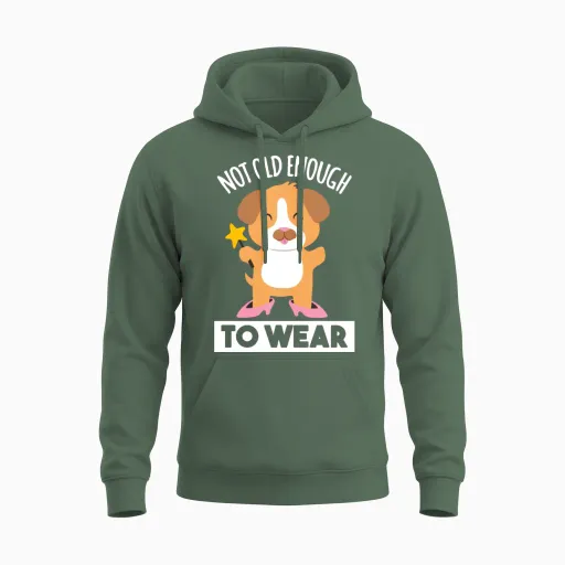 Dog Puppy Child Dog Lovers Funny Unisex Hoodie - Military Green