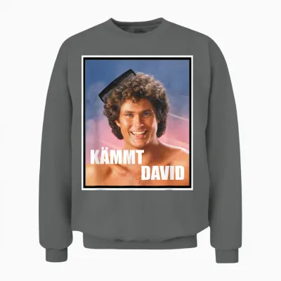 Kämmt David Funny Satire Saying David with Comb Unisex Sweatshirt - Graphite Heather