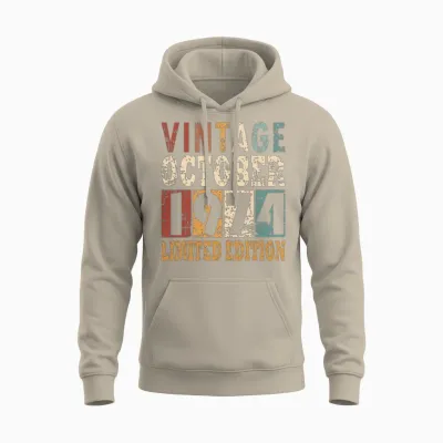 Born 1974 October Vintage Gift Unisex Hoodie - Sand