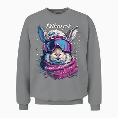 Skihaserl Apres Ski Haserl Skier Winter Women's T-Shirt, White Unisex Sweatshirt - Sport Grey