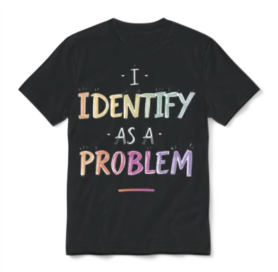 I Identify as a Problem Unisex T-Shirt - Black