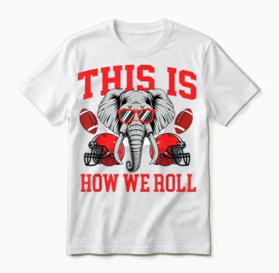 This Is How We Roll - Alabama Football Lover Game Day Unisex T-Shirt - White