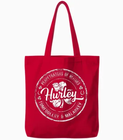 Hurley Irish Family Name Tote Bags - Red