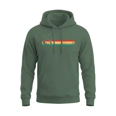 Poodle Retro Unisex Hoodie - Military Green