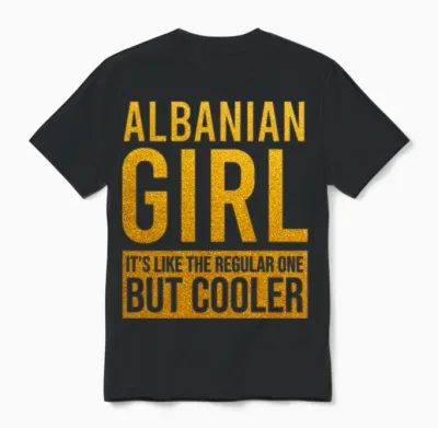 Albanian Girl Funny Unisex T-Shirt - Black