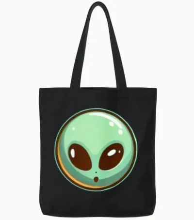 Alien (funny) Tote Bags - Black
