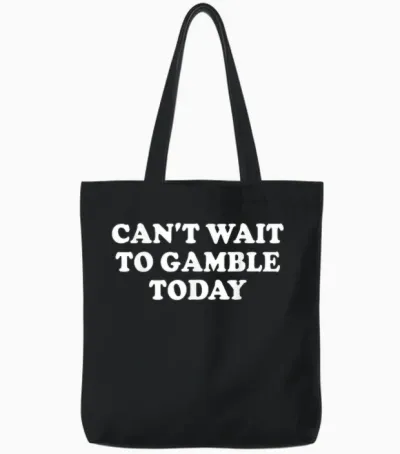 Can't Wait to Gamble Today Lustiges Retro-Glücksspiel Tote Bags - Black