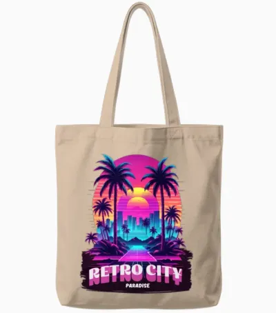 'retro City Paradise' Gd Tote Bags - Natural