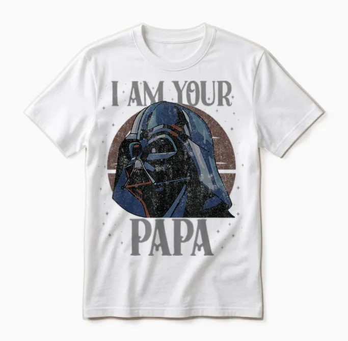 Star Wars Darth Vader I Am Your Papa Retro Father’s Day Unisex T-Shirt in White