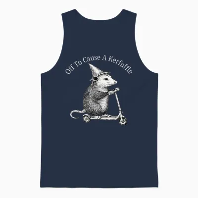 Possum off to Cause a Kerfuffle Unisex Tank Top - Navy