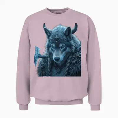 Viking Wolf King Young Scooter , Weather Unisex Sweatshirt - Light Pink