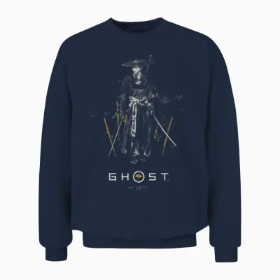 Atsu Collage with Kanji Video Game Unisex Sweatshirt - Navy