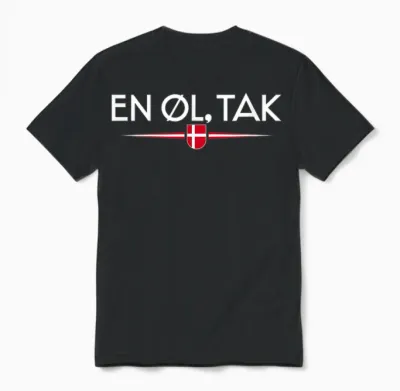 En øl Tak - Denmark T-Shirt, Black Unisex T-Shirt - Black