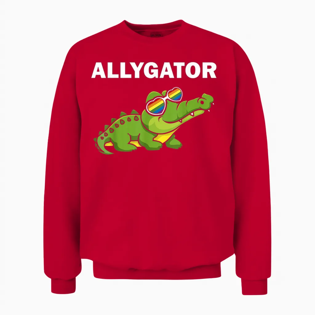 Allygator Straight Ally Alligator Lgbtq+ Homosexueller Unterstützer Unisex Sweatshirt in Red