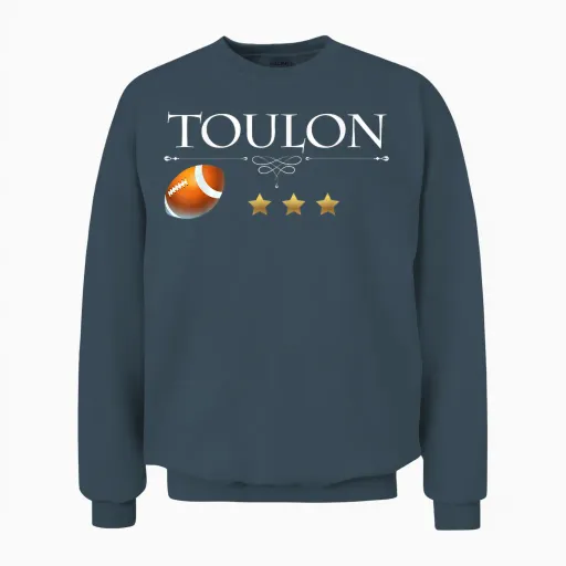 Rugby Ball Toulon 3 Stars Champion Man Woman Child T-Shirt, Black, S Unisex Sweatshirt - Dark Heather