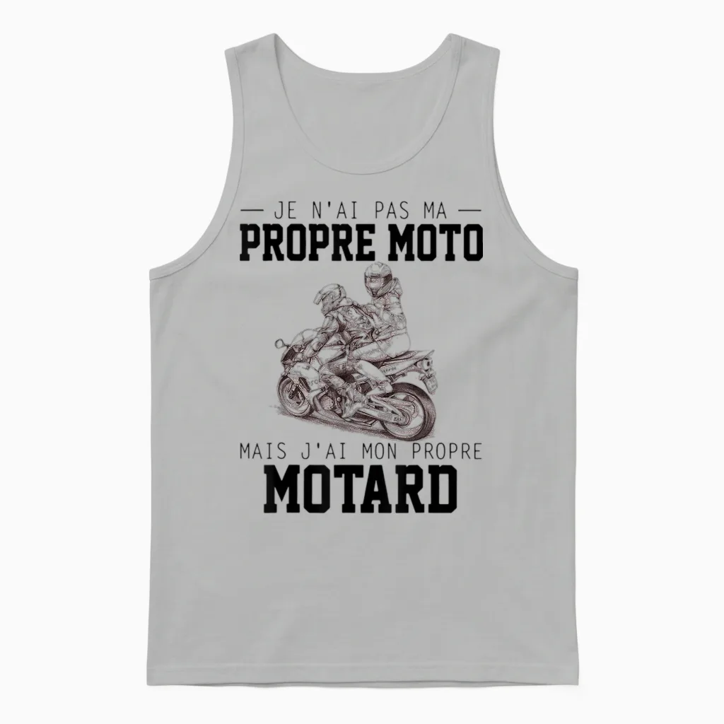 I Don't Have My Own Motorcycle but I Have My Own Biker T-Shirt, White, S Unisex Tank Top in Ash