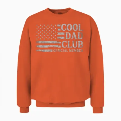 Cool Dad Club Grey Usa Flag Father's Day Vintage Papa Unisex Sweatshirt - Orange