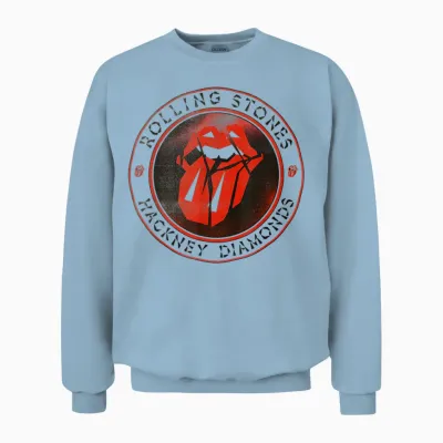 Offizielles the Rolling Stones Hd Circle Logo Unisex Sweatshirt - Light Blue