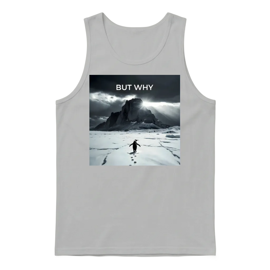Penguin Mountain - but Why Unisex Tank Top - Ash