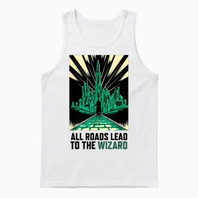 Wicked: for Good All Roads Lead to the Wizard Unisex Tank Top - White