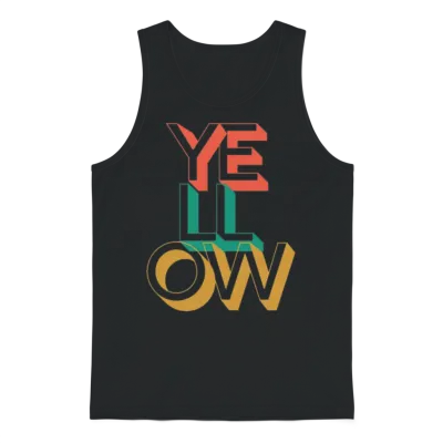 Retro Yellow Unisex Tank Top - Black
