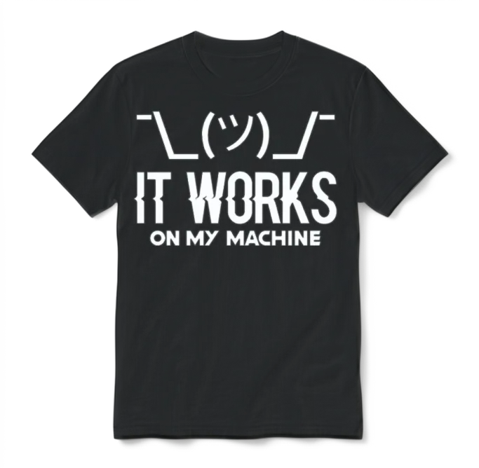 It Works on My Machine, Programmer Internet Meme Unisex T-Shirt - Black