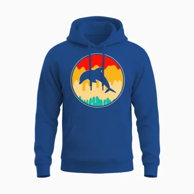 Dolphin Retro Unisex Hoodie - Royal