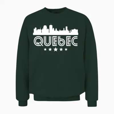 Retro Quebec Skyline Unisex Sweatshirt - Forest